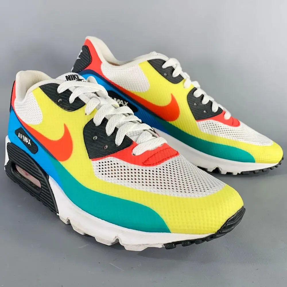 NIKE 2012 10.5 What the Max White Multi Color Color Block Mesh Lace-Up Sneakers